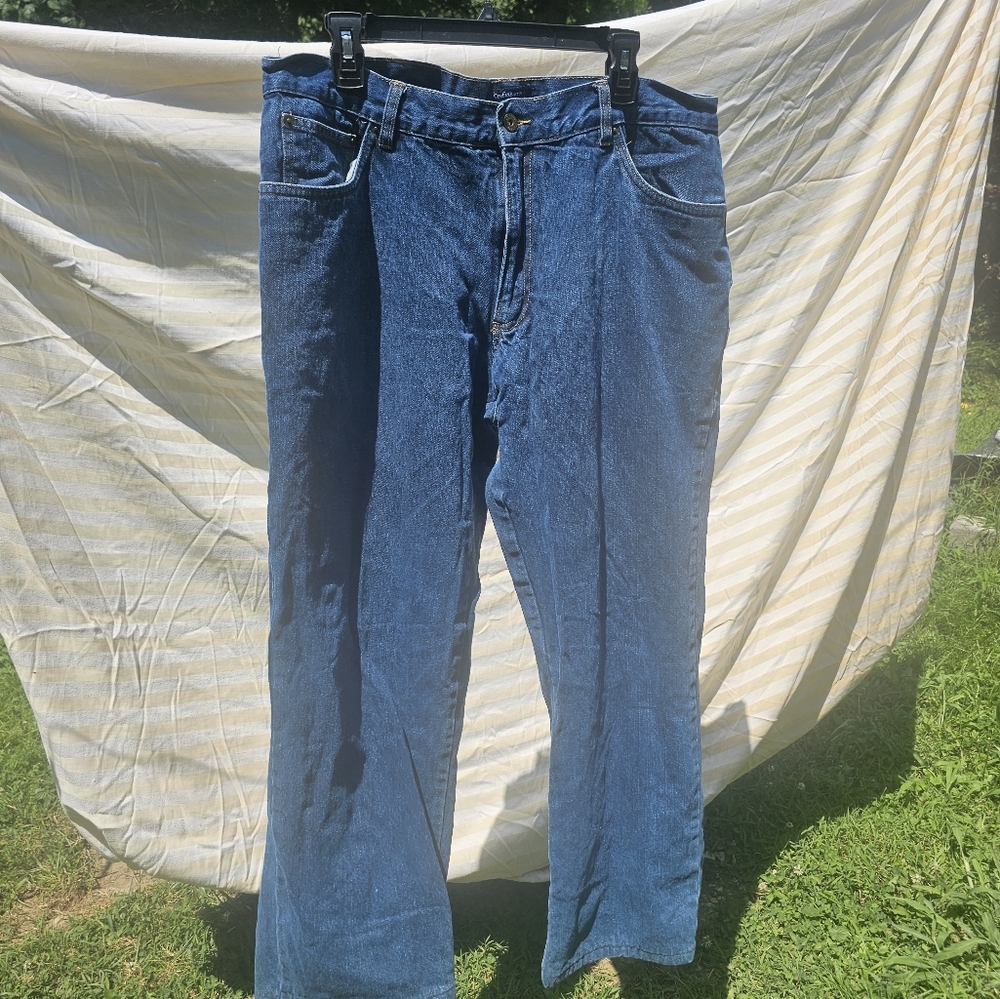 Mens Croft & Barrow 38x28 Flannel Lined Blue Jeans